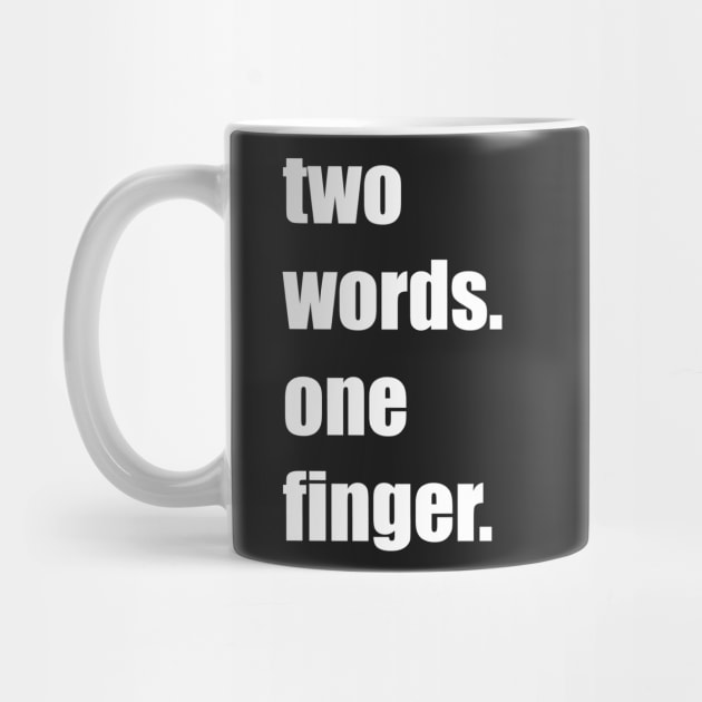 Funny, sarcastic, funny gift, best friends gift, two words, one finger, middle finger by snowshade